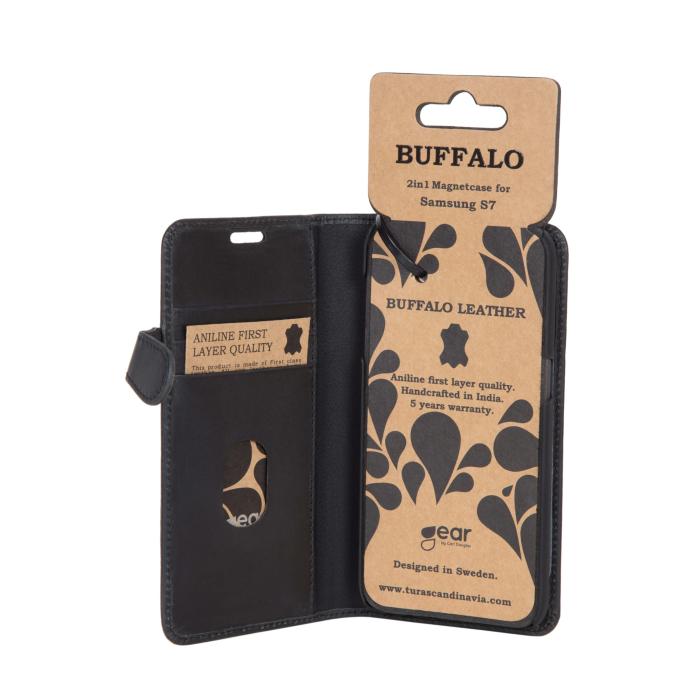 Bild 6, Buffalo Buffalo Samsung Galaxy S7 Fodral 2in1 Äkta Läder Svart - Teknikhallen.se