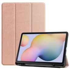  Samsung Galaxy Tab S7 / Tab S8 Fodral Tri-Fold Pennh&aring;llare Ros&eacute;guld - Teknikhallen.se