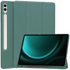  Galaxy Tab S9 FE Plus Fodral Tri-Fold Pennh&aring;llare Svartgr&ouml;n - Teknikhallen.se