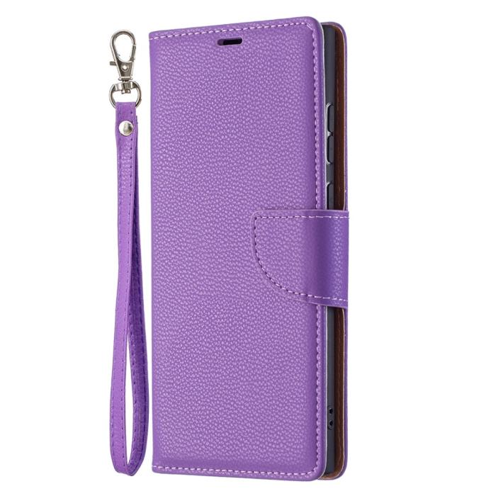 Bild 4,  Samsung Galaxy S22 Ultra Fodral Litchi Textur Lila - Teknikhallen.se