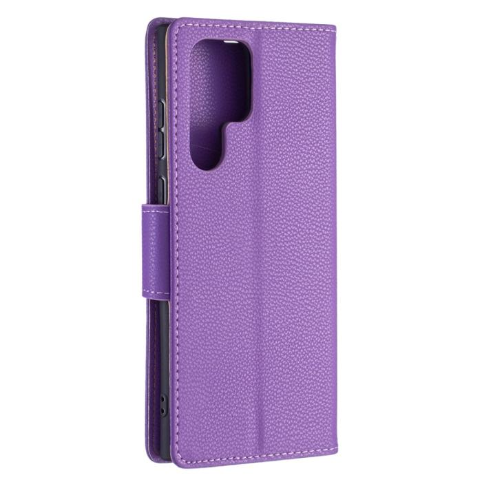 Bild 5,  Samsung Galaxy S22 Ultra Fodral Litchi Textur Lila - Teknikhallen.se