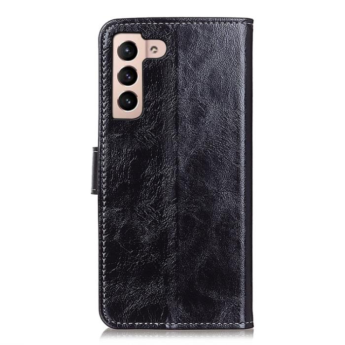 Bild 3,  Samsung Galaxy S22 Fodral Retro Crazy Horse Svart - Teknikhallen.se
