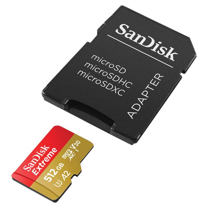 Bild 4, SanDisk SanDisk MicroSDXC Extreme 512 GB 190MB/s Inkl. Adapter - Teknikhallen.se