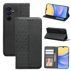  Samsung Galaxy A56 5G/A36 5G Fodral Flip L&auml;der Svart - Teknikhallen.se