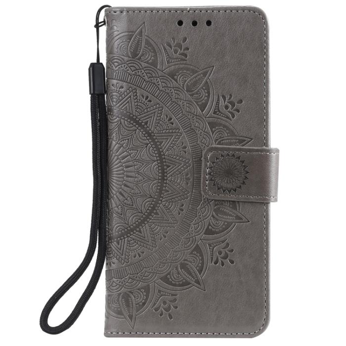 Bild 2,  Samsung Galaxy S21 FE Fodral Mandala Läder Grå - Teknikhallen.se