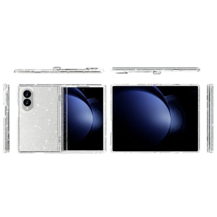 Bild 5,  Samsung Galaxy Z Fold 8 Skal Glitter TPU Vit - Teknikhallen.se