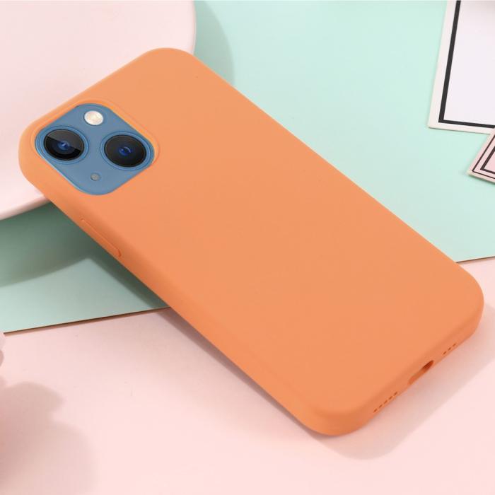 Bild 6,  iPhone 13 Skal MagSafe Liquid Silikon Orange - Teknikhallen.se