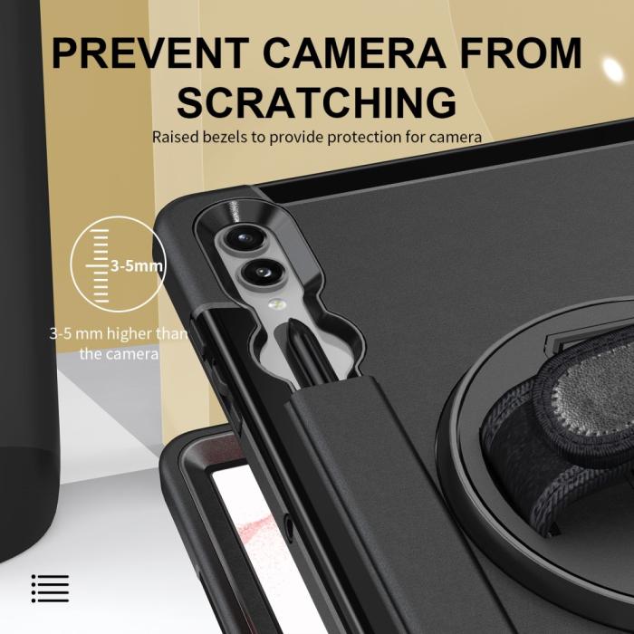 Bild 4,  Samsung Galaxy Tab S9 Plus Skal 360 Rotation Shockproof Med Rem - Teknikhallen.se