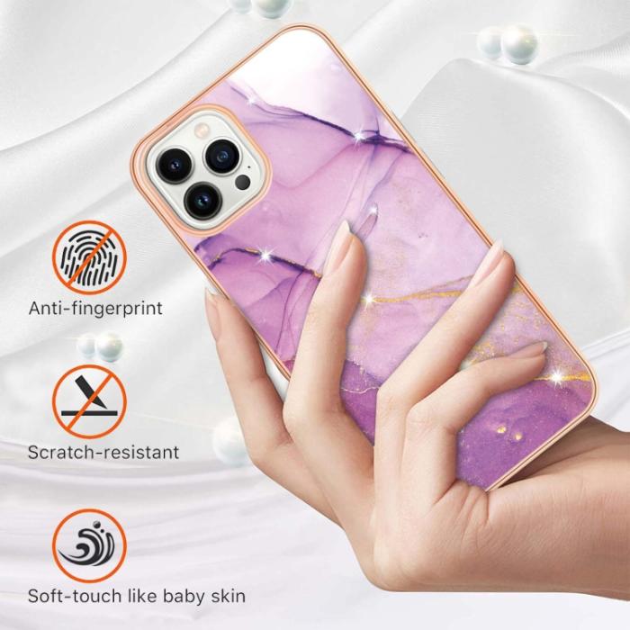 Bild 2,  iPhone 14 Pro Skal Marmor Electroplate TPU - Teknikhallen.se
