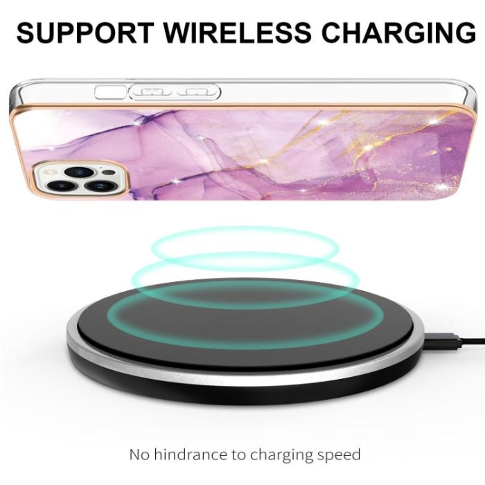 Bild 3,  iPhone 14 Pro Skal Marmor Electroplate TPU - Teknikhallen.se