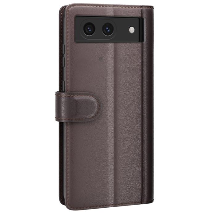 Bild 6,  Google Pixel 8A Fodral Premium Äkta Läder Brun - Teknikhallen.se