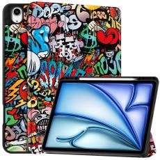  iPad Air 13 2026-2024 Tri-Fold Fodral Med Pennh&aring;llare Grafitti - Teknikhallen.se