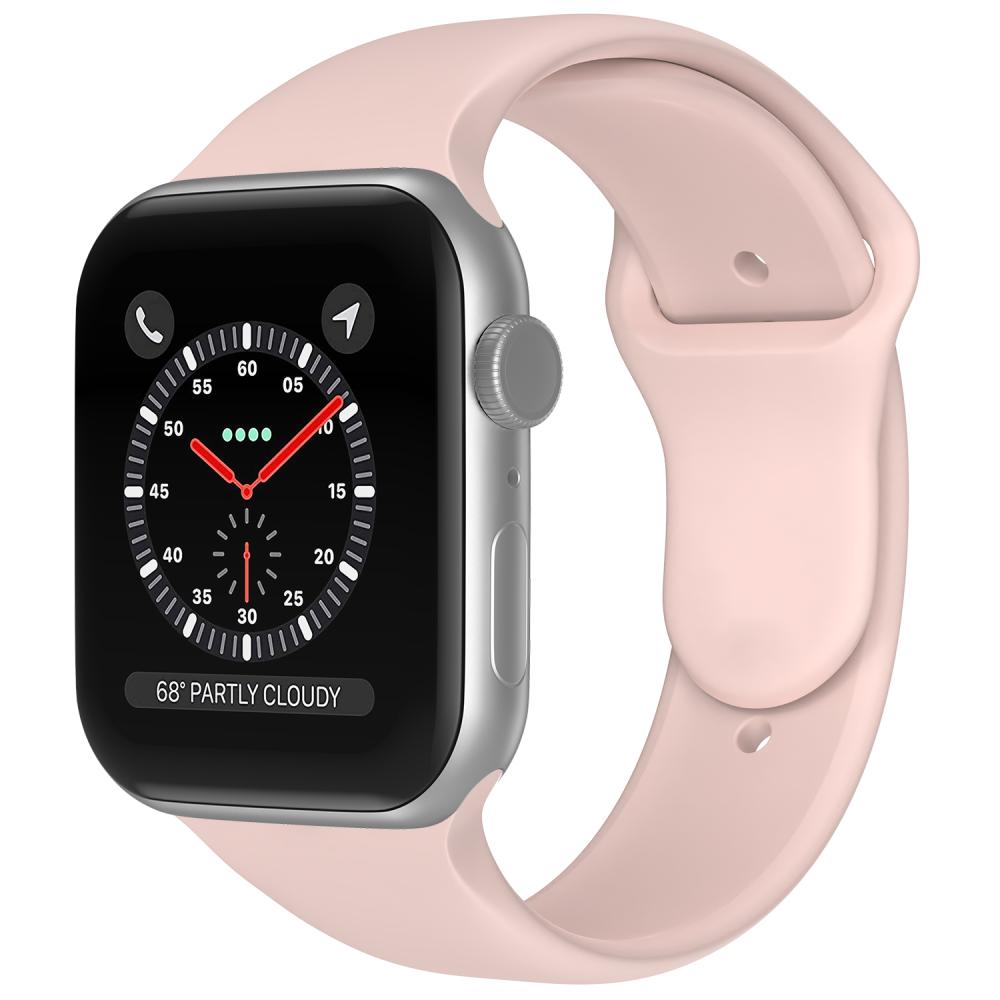 ColorPop Apple Watch 42/44/45/49 mm Silikon Armband (M/L) Sand Pink - Teknikhallen.se