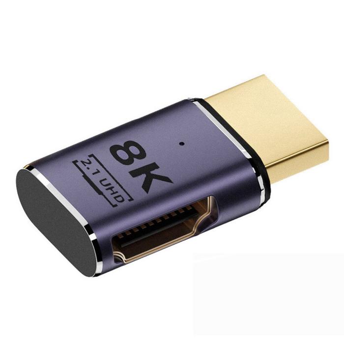 Bild 2,  HDMI Hane - HDMI 2.1 Hona 8K 60Hz UHD Adapter Blå - Teknikhallen.se