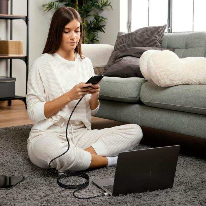 Bild 2, Tech-Protect 100W/5A 1m PD USB-C - USB-C Kabel UltraBoost Evo Titanium - Teknikhallen.se