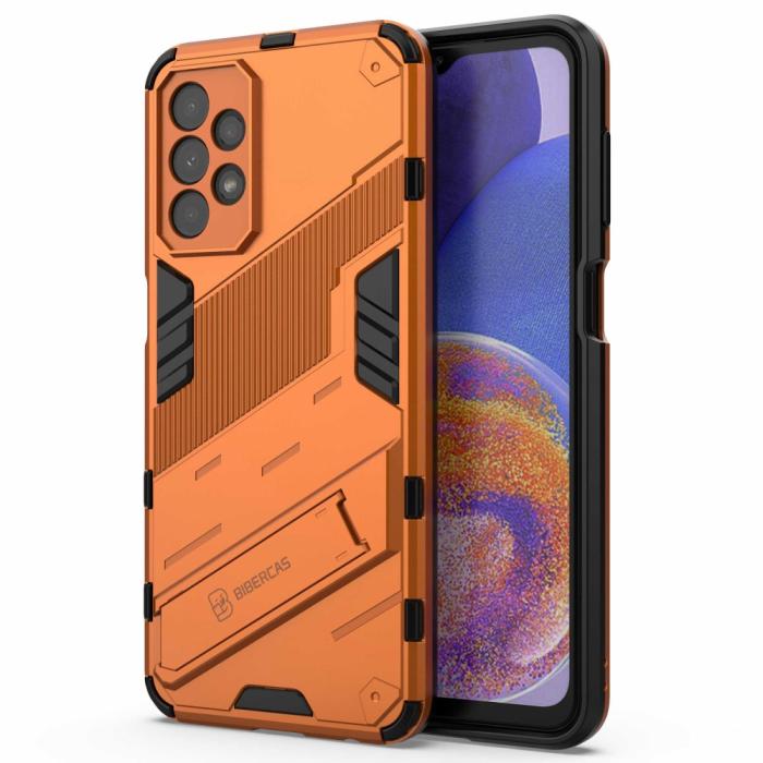Bild 2,  Samsung Galaxy A23 5G Skal Shockproof Hybrid Kickstand Orange - Teknikhallen.se