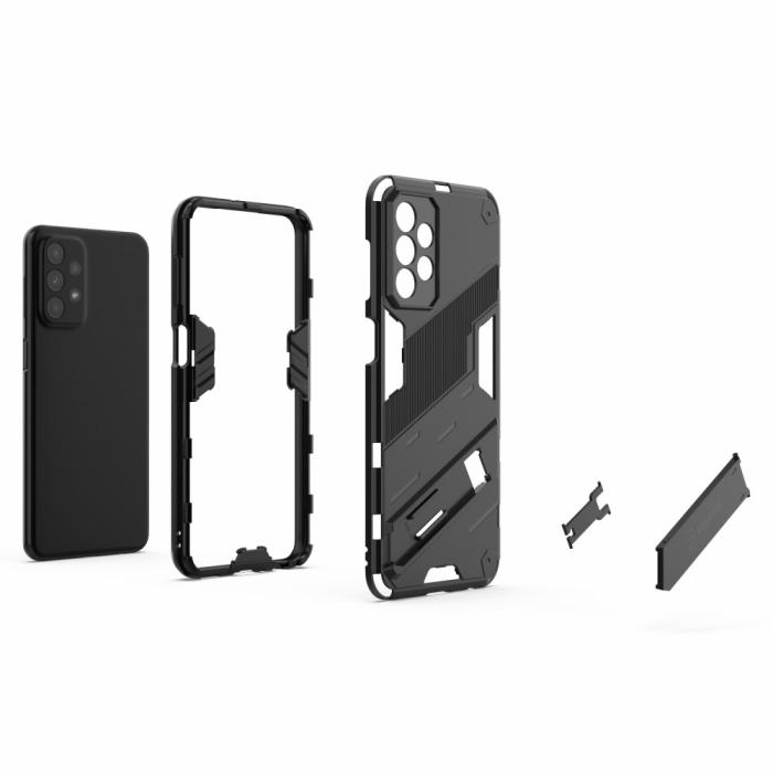 Bild 3,  Samsung Galaxy A23 5G Skal Shockproof Hybrid Kickstand Orange - Teknikhallen.se
