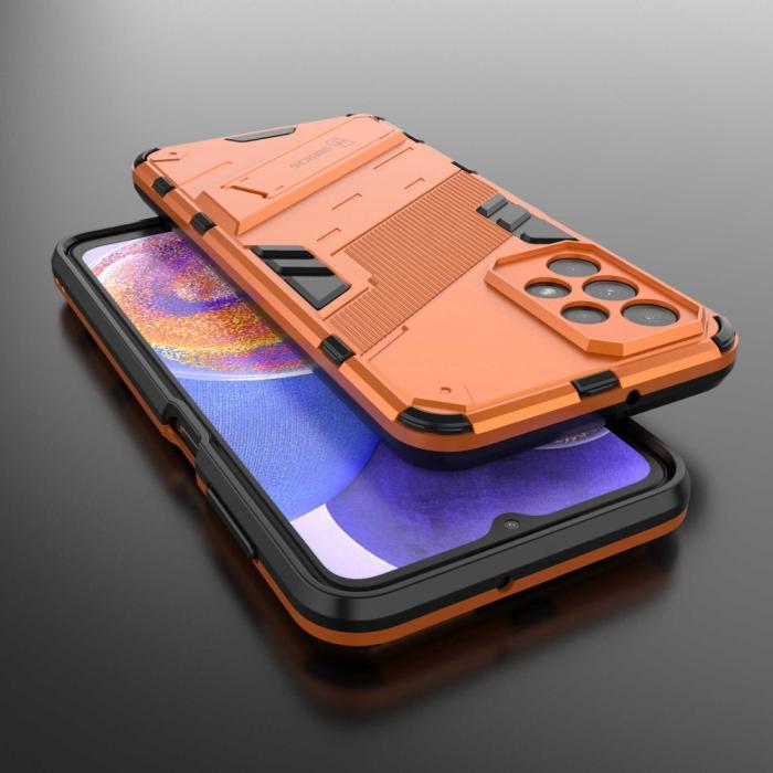 Bild 6,  Samsung Galaxy A23 5G Skal Shockproof Hybrid Kickstand Orange - Teknikhallen.se