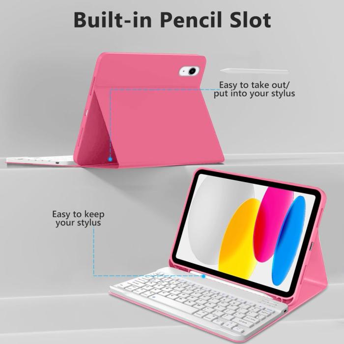 Bild 4, Tech-Protect Tech-Protect iPad 11 2025/10.9 2022 Fodral SC Tangentbord Magenta - Teknikhallen.se