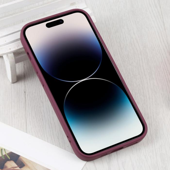 Bild 3,  iPhone 15 Pro Skal MagSafe Liquid Silikon Vinröd - Teknikhallen.se