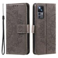  Xiaomi 12T / 12T Pro Fodral Mandala L&auml;der Gr&aring; - Teknikhallen.se