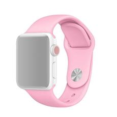  Silikon Armband Apple Watch 42/41/40/38 mm (M/L) - Ljus Rosa - Teknikhallen.se