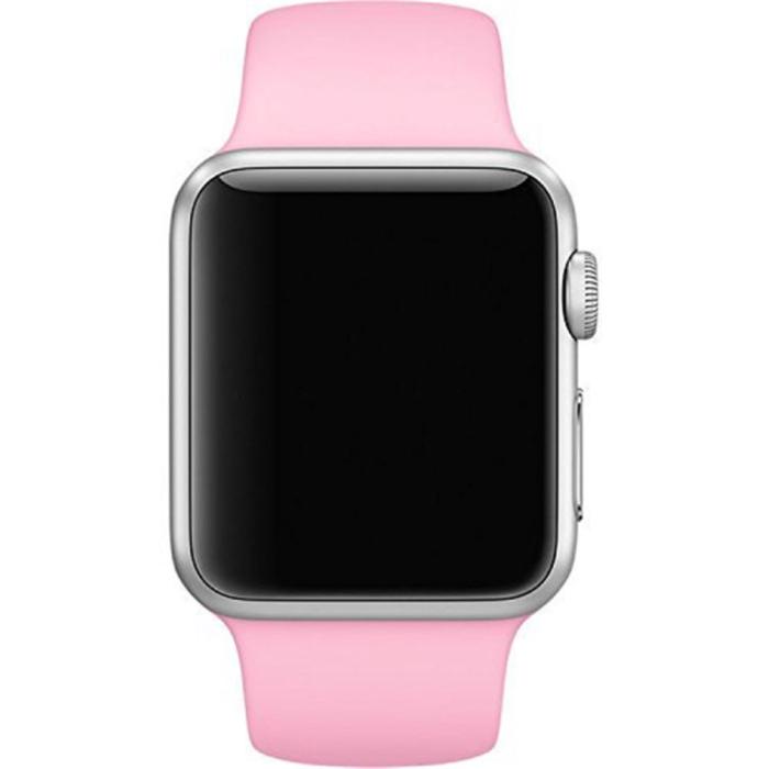 Bild 2,  Silikon Armband Apple Watch 42/44/45/46/49 mm (S/M) Rosa - Teknikhallen.se