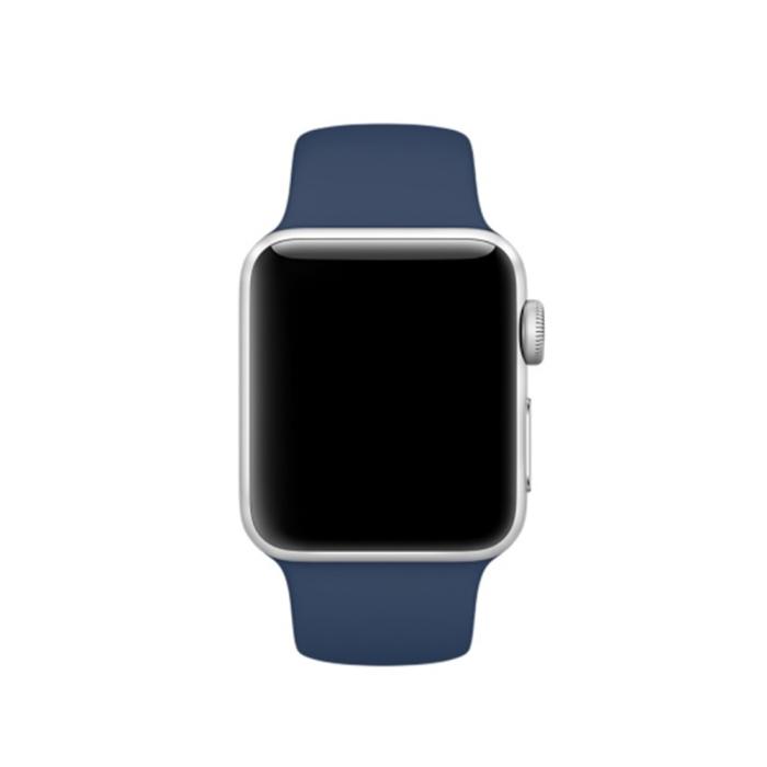 Bild 2,  Silikon Armband Apple Watch 42/44/45/46/49 mm (S/M) Navy Blue - Teknikhallen.se
