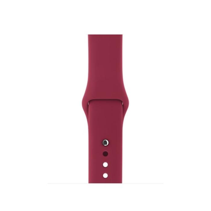Bild 3,  Silikon Armband Apple Watch 42/41/40/38 mm (M/L) - Vinröd - Teknikhallen.se