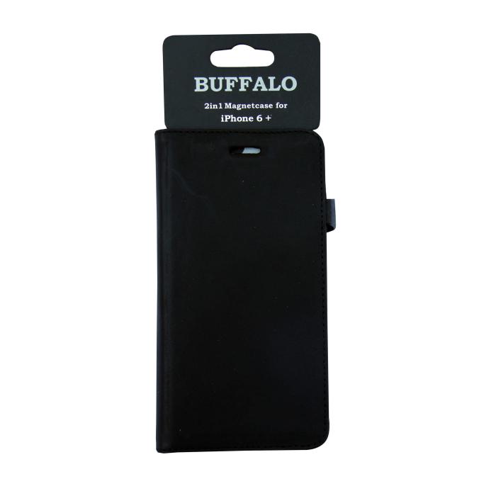 Bild 2, Buffalo Buffalo iPhone 6 Plus Fodral 2in1 Äkta Läder Svart - Teknikhallen.se