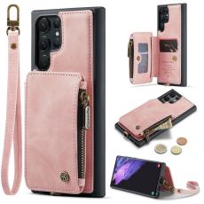 CASEME CASEME Galaxy S23 Ultra Skal Med Magnetisk Pl&aring;nbok Ljus Rosa - Teknikhallen.se