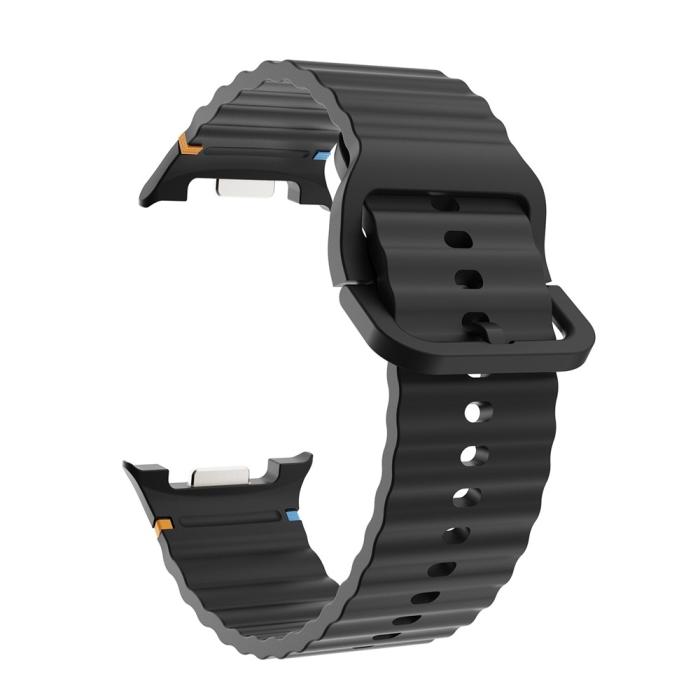 Bild 2, KALEBOL KALEBOL Galaxy Watch 8 46/44/40 mm Armband Wave Svart - Teknikhallen.se
