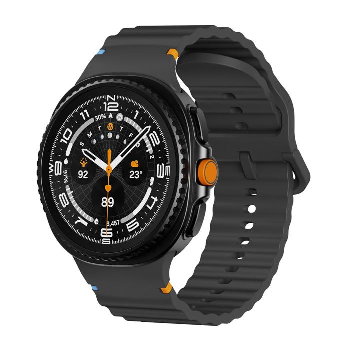 Bild 3, KALEBOL KALEBOL Galaxy Watch 8 46/44/40 mm Armband Wave Svart - Teknikhallen.se
