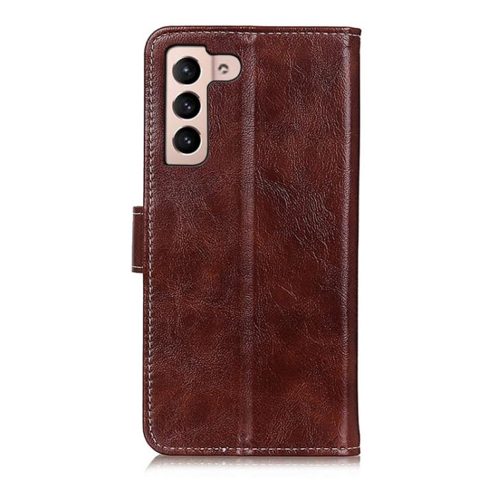 Bild 3,  Samsung Galaxy S22 Fodral Retro Crazy Horse Brun - Teknikhallen.se