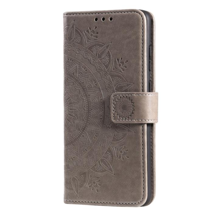 Bild 4,  Samsung Galaxy S21 FE Fodral Mandala Läder Grå - Teknikhallen.se