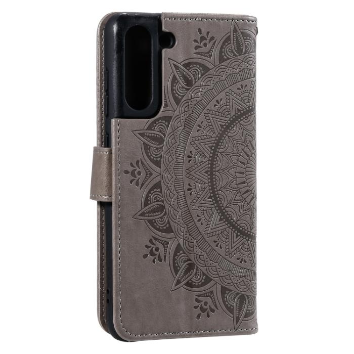 Bild 5,  Samsung Galaxy S21 FE Fodral Mandala Läder Grå - Teknikhallen.se