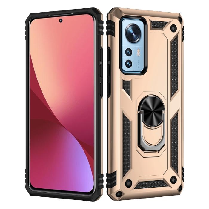 Bild 2,  Xiaomi 12 Skal Shockproof Ring Guld - Teknikhallen.se