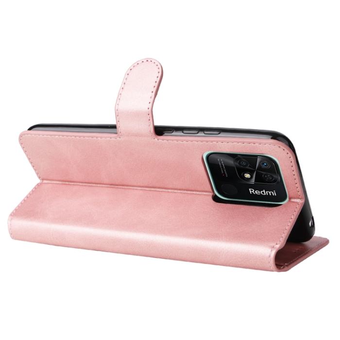 Bild 5,  Xiaomi Redmi 10C Fodral Läder Roséguld - Teknikhallen.se