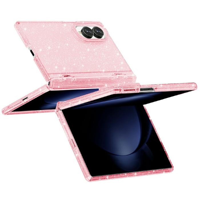Bild 3,  Samsung Galaxy Z Fold 8 Skal Glitter TPU Rosa - Teknikhallen.se