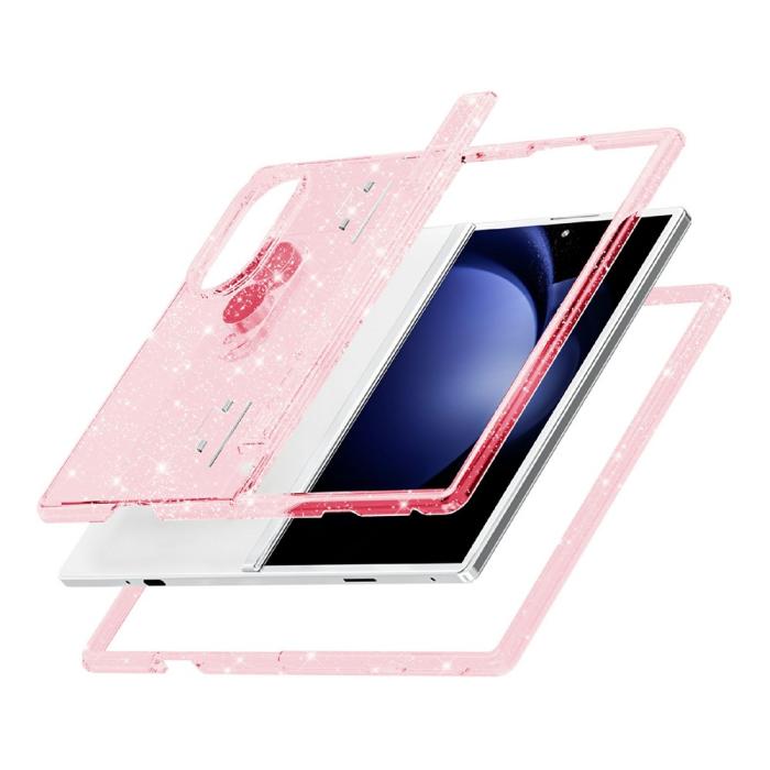 Bild 4,  Samsung Galaxy Z Fold 8 Skal Glitter TPU Rosa - Teknikhallen.se