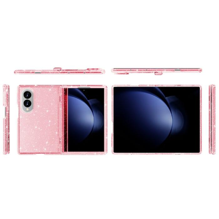 Bild 5,  Samsung Galaxy Z Fold 8 Skal Glitter TPU Rosa - Teknikhallen.se