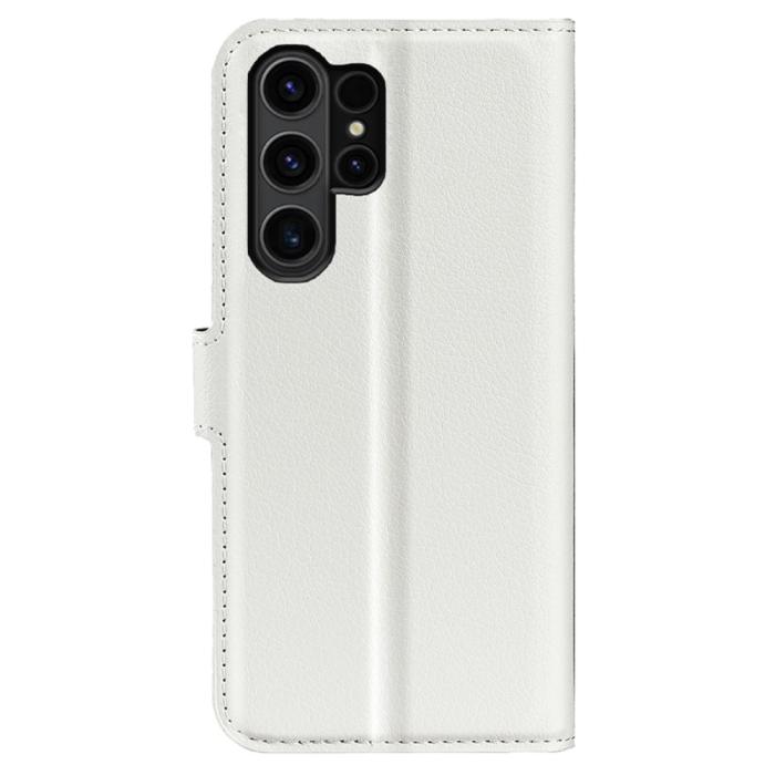 Bild 6,  Samsung Galaxy S24 Ultra Fodral Läder Litchi Vit - Teknikhallen.se
