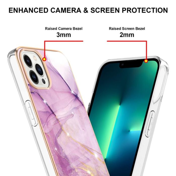 Bild 4,  iPhone 14 Pro Skal Marmor Electroplate TPU - Teknikhallen.se