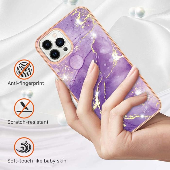 Bild 2,  iPhone 14 Pro Skal Marmor Electroplate TPU - Teknikhallen.se