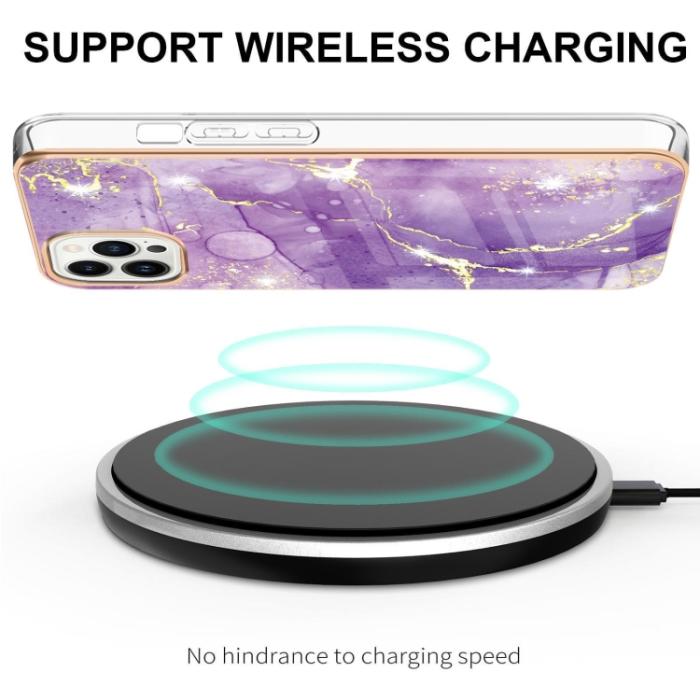 Bild 3,  iPhone 14 Pro Skal Marmor Electroplate TPU - Teknikhallen.se