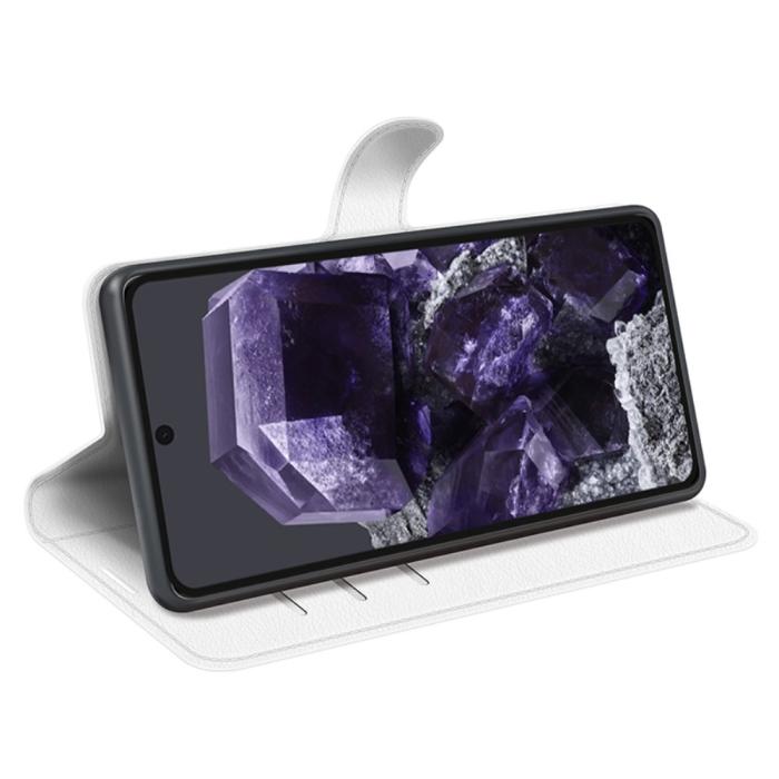 Bild 3,  Google Pixel 8A Litchi Läder Fodral Vit - Teknikhallen.se