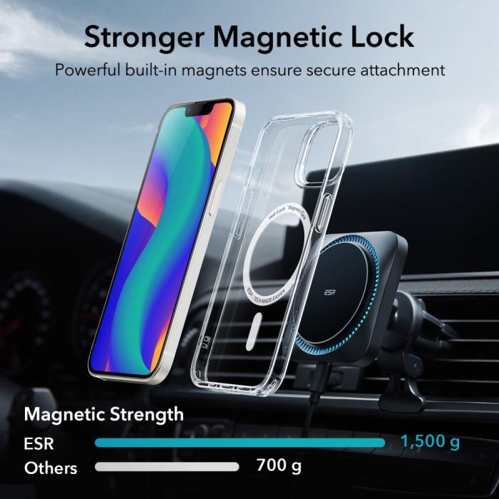 Bild 3, ESR ESR iPhone 13 / 14 Skal CH MagSafe HaloLock Transparent - Teknikhallen.se