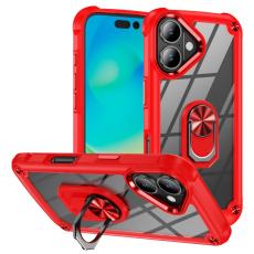  iPhone 16 Skal Shockproof Ring Hybrid R&ouml;d - Teknikhallen.se