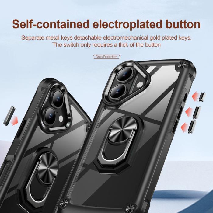 Bild 6,  iPhone 16 Skal Shockproof Ring Hybrid Svart - Teknikhallen.se