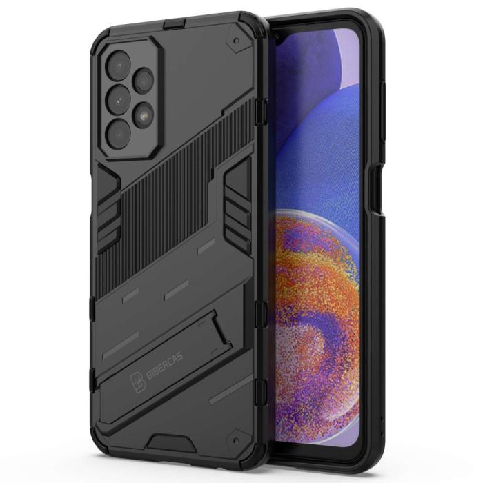 Bild 2,  Samsung Galaxy A23 5G Skal Shockproof Hybrid Kickstand Svart - Teknikhallen.se
